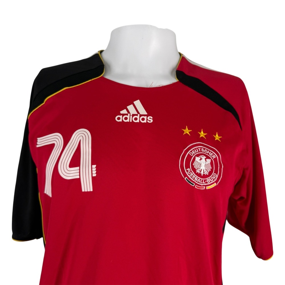 Germany Soccer Jersey 74 Schiers Red Black Fan Made World Cup Football Shirt